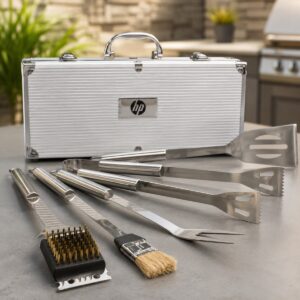 DELUXE 5 PC STAINLESS STEEL BBQ TOOL SET