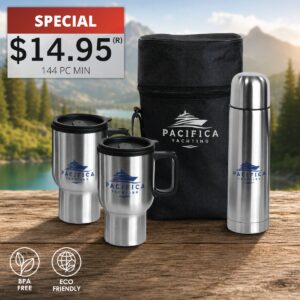 PACIFICA - STAINLESS STEEL TRAVEL DRINKWARE SET