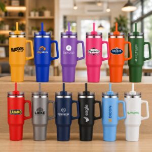 THE HIDRATOR - 40 OZ S/S TRAVEL MUG WITH HANDLE AND STRAW
