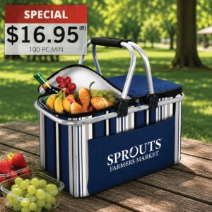 COLLAPSIBLE INSULATED PICNIC BASKET