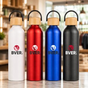 Riviera Aluminum Bottle with Bamboo Lid