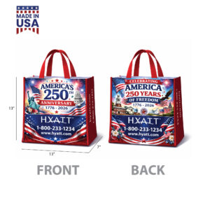 13x7x13 Full Color Laminated Tote Bag